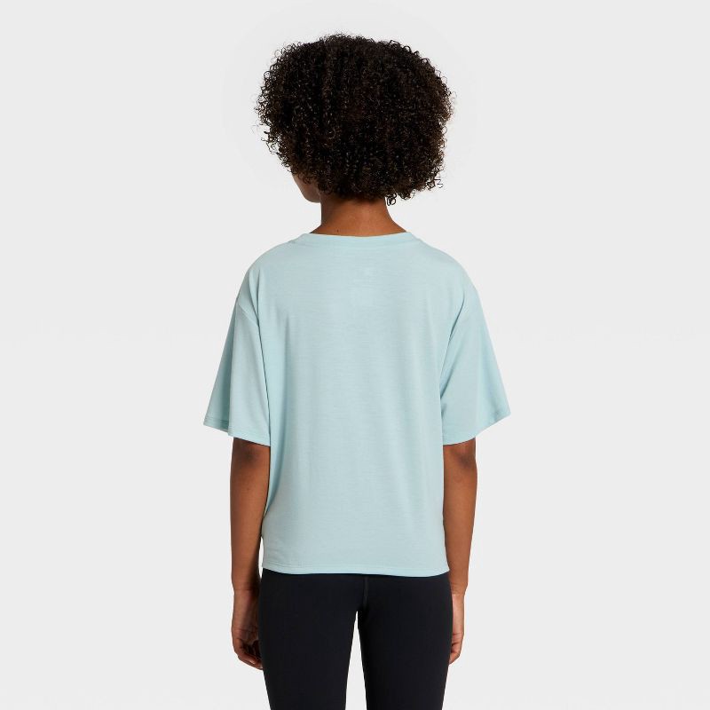 slide 3 of 4, Girls' Beyond Ease Boxy T-Shirt - All In Motion™ Light Mint Green XS, 1 ct