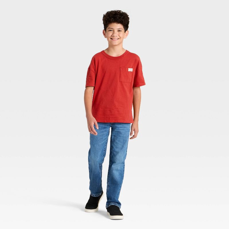 slide 4 of 4, Boys' Short Sleeve Oversized Fit T-Shirt - Cat & Jack™ Red S, 1 ct