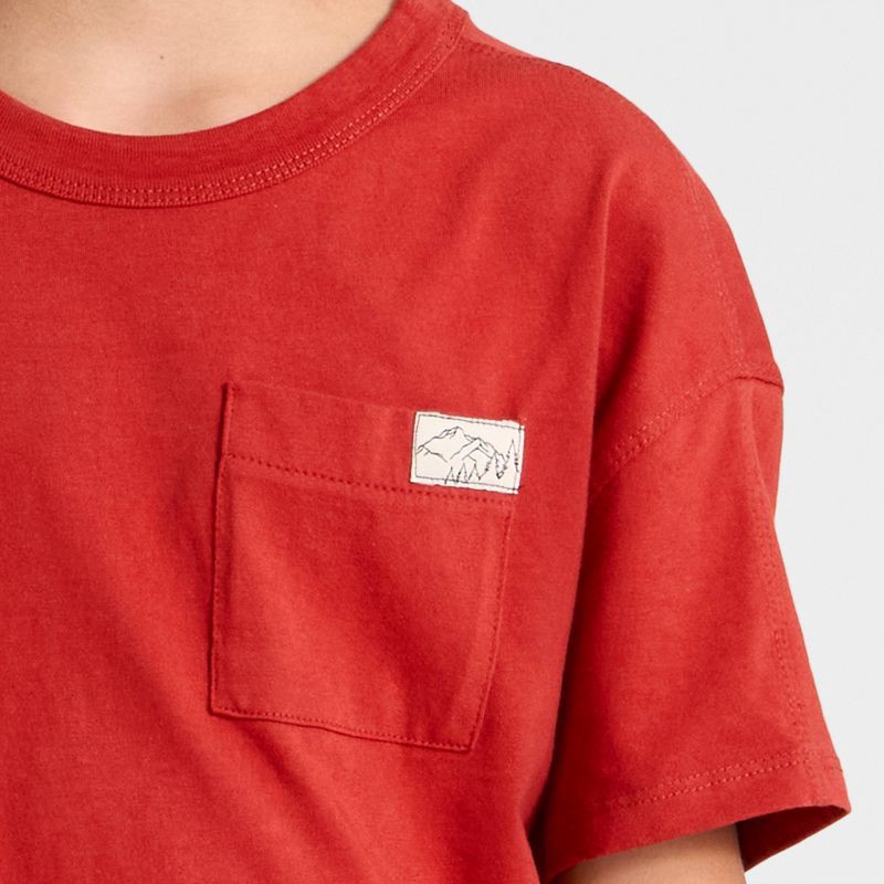 slide 2 of 4, Boys' Short Sleeve Oversized Fit T-Shirt - Cat & Jack™ Red M, 1 ct