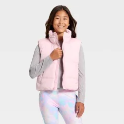 Girls' Puffer Vest - All In Motion™ Light Pink M