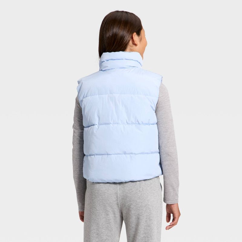 slide 2 of 3, Girls' Puffer Vest - All In Motion™ Sky Blue L, 1 ct