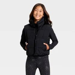 Girls' Puffer Vest - All In Motion™ Black L