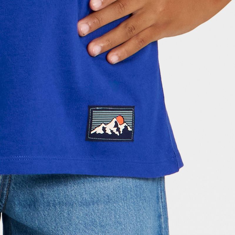 slide 2 of 4, Boys' Short Sleeve Oversized Fit T-Shirt - Cat & Jack™ Cobalt Blue S, 1 ct