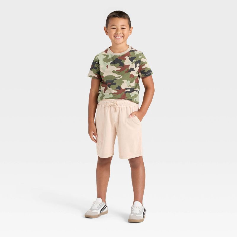 slide 3 of 3, Boys' 'At the Knee' French Terry Pull-On Shorts - Cat & Jack™ Beige XS, 1 ct