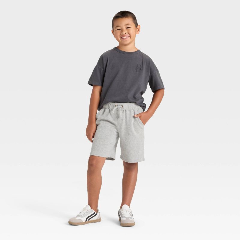 slide 2 of 3, Boys' 'At the Knee' French Terry Pull-On Shorts - Cat & Jack™ Gray XL, 1 ct