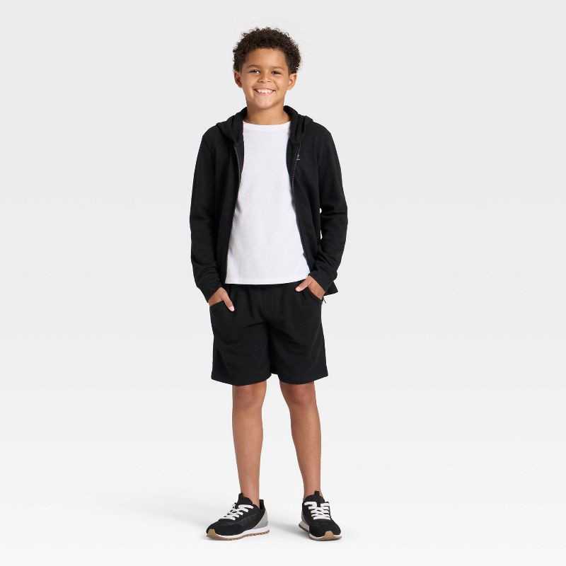 slide 2 of 3, Boys' 'At the Knee' French Terry Pull-On Shorts - Cat & Jack™ Black XL, 1 ct