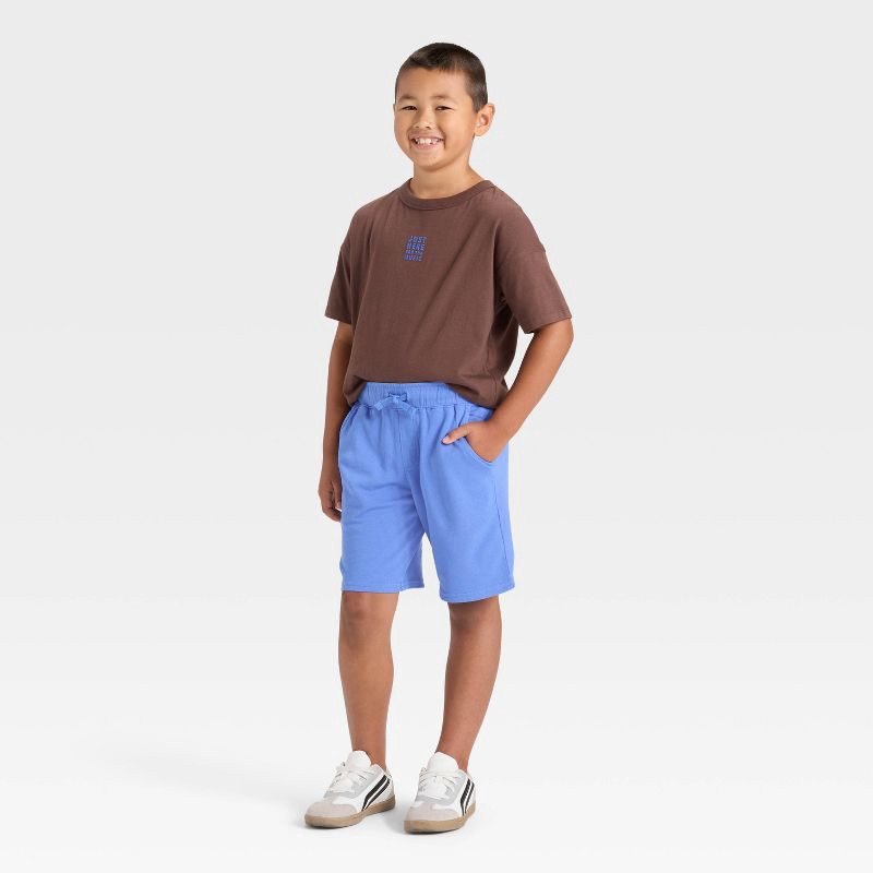 slide 2 of 3, Boys' 'At the Knee' French Terry Pull-On Shorts - Cat & Jack™ Blue XS, 1 ct