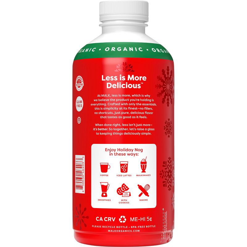 slide 2 of 5, MALK Organics Holiday Nog Organic Almond Milk - 28 fl oz, 28 fl oz
