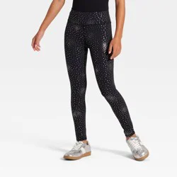 Girls' Everyday Soft Leggings - All In Motion™ Black Foil XL