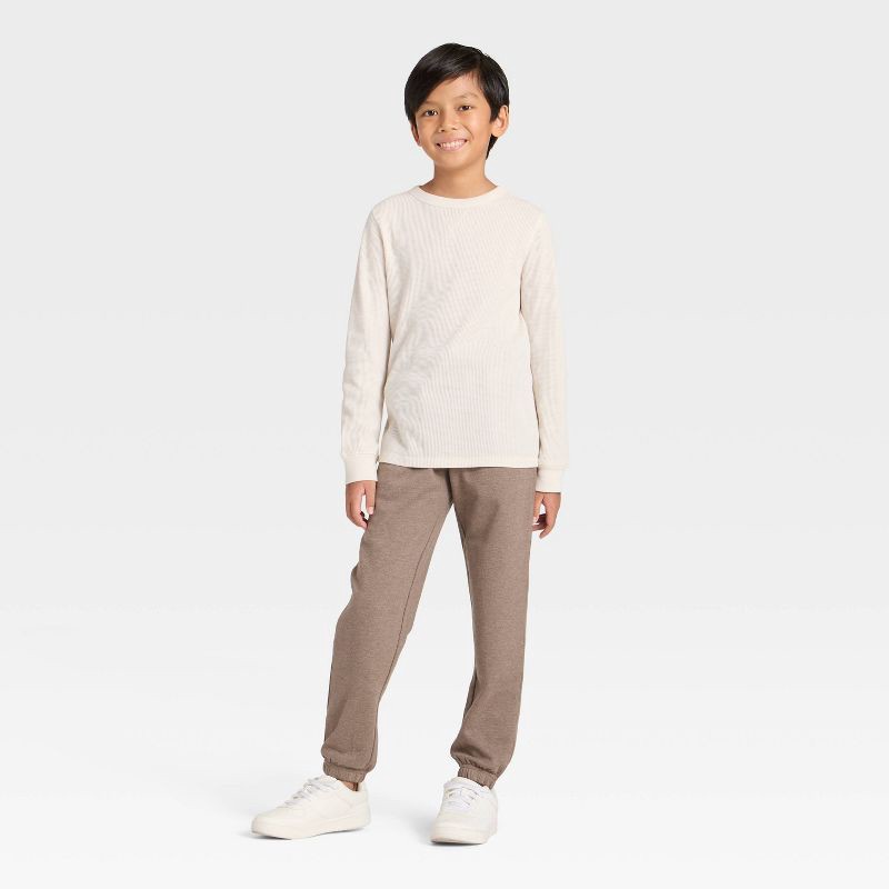 slide 3 of 3, Boys' Fleece Pull-On Jogger Pants - Cat & Jack™ Light Brown L, 1 ct