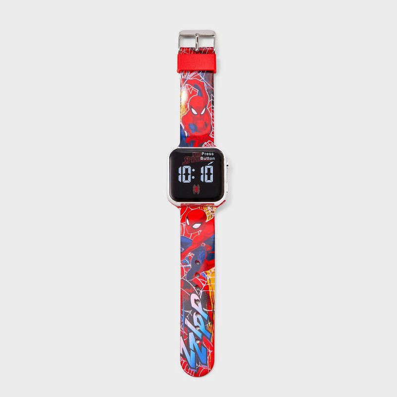 slide 2 of 3, Boys' Spider-Man Watch Set with Flashlight - Red, 1 ct