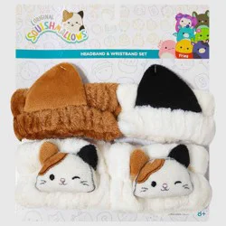 Squishmallows Girls' Squishmallow Spa Headband Set - Cream/Tan/Black