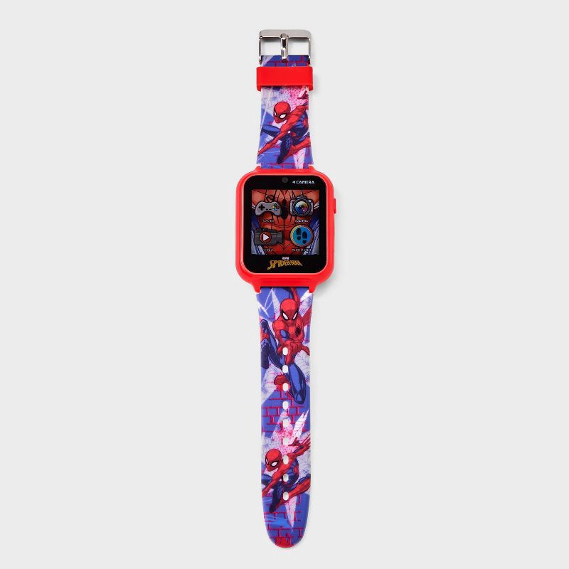 slide 2 of 3, Boys' Spider-Man Light-Up Interactive Watch - Blue/Red, 1 ct