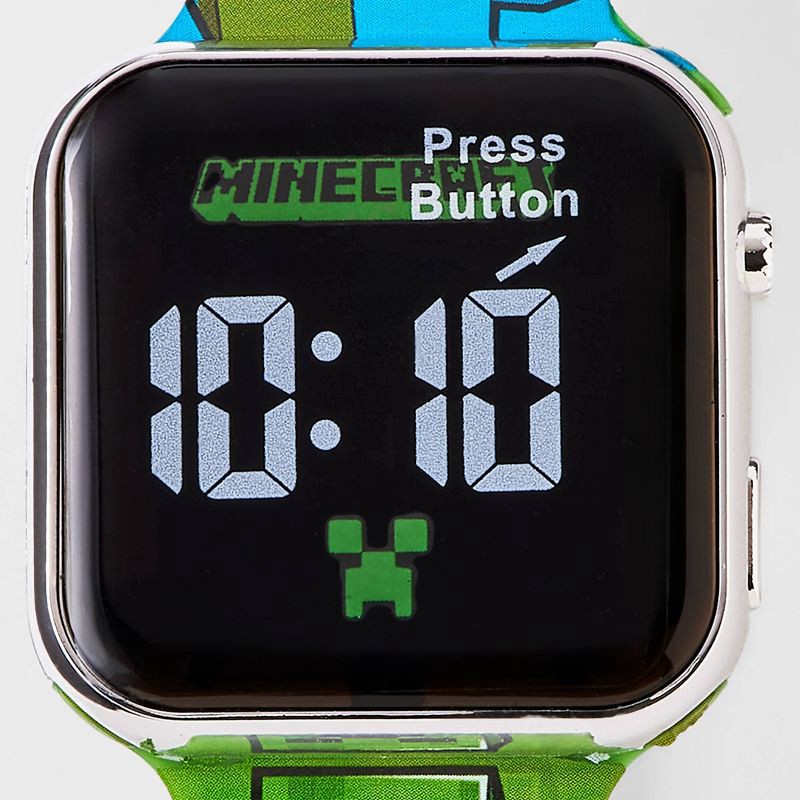 slide 3 of 3, Boys' Minecraft Watch Set with Flashlight - Green, 1 ct