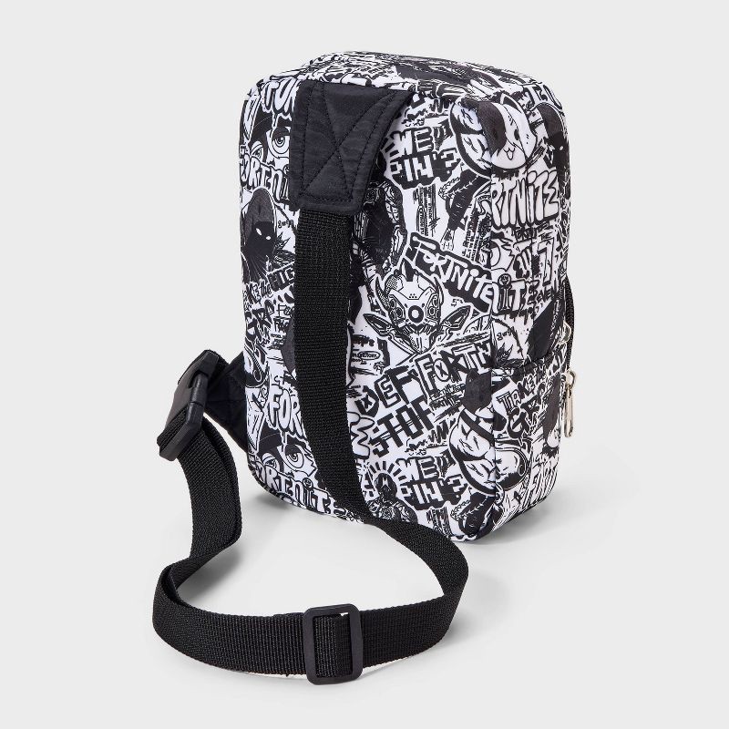 slide 2 of 4, Boys' Fortnite Sling Pack - Black/White, 1 ct