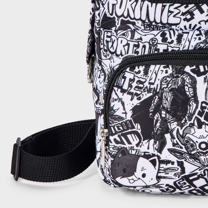 slide 4 of 4, Boys' Fortnite Sling Pack - Black/White, 1 ct