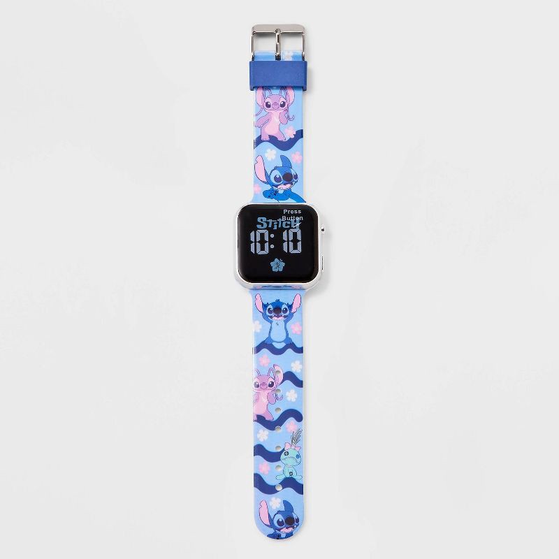 slide 2 of 3, Disney Girls' Stitch Watch Set with Braclets - Blue/Pink, 1 ct