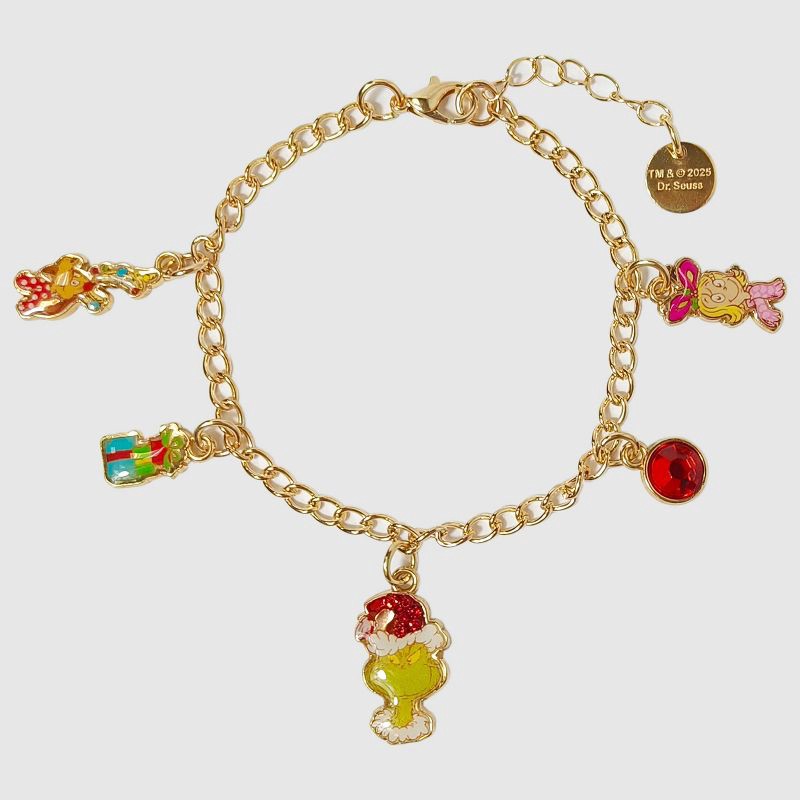 slide 2 of 4, Dr. Seuss Girls' 'The Grinch' Christmas Charm Bracelet, 1 ct