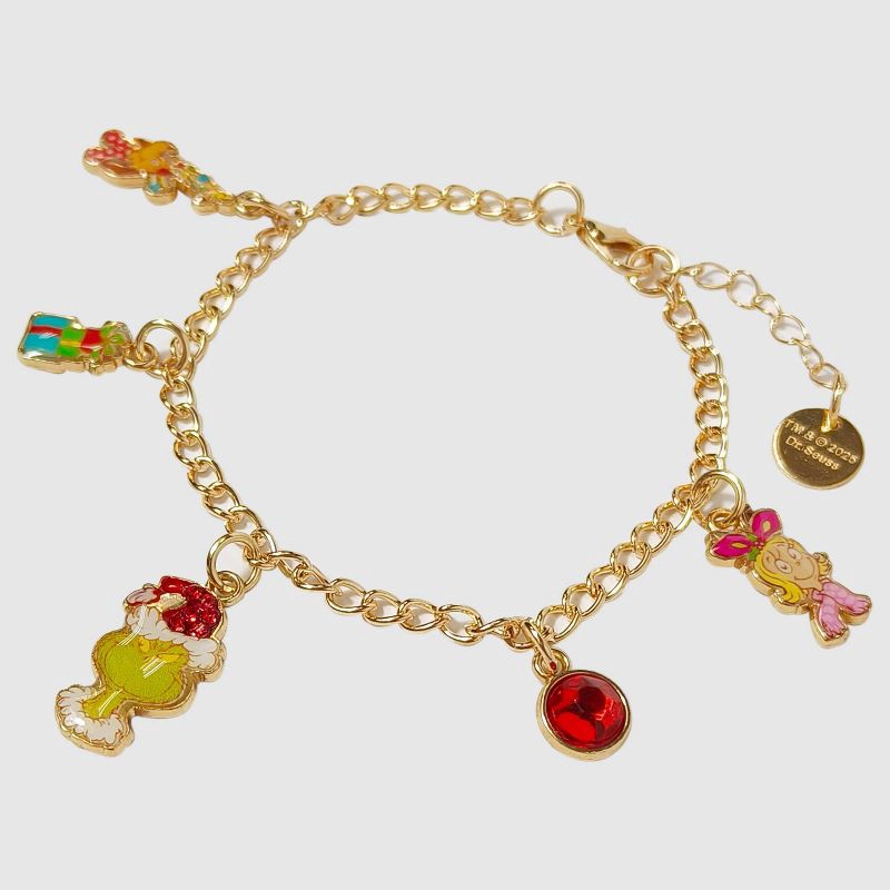 slide 4 of 4, Dr. Seuss Girls' 'The Grinch' Christmas Charm Bracelet, 1 ct