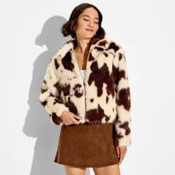 Women's Faux Fur Jacket - Wild Fable™ Light Brown Cow M