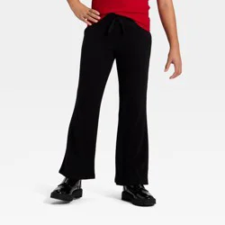 Girls' Ribbed Flare Pants - Cat & Jack™ Black S