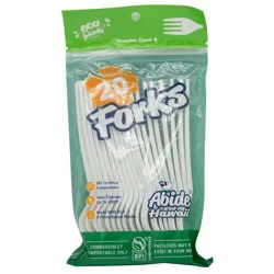 Abide Hawaii Eco Bioplastic Disposable Forks - 20ct