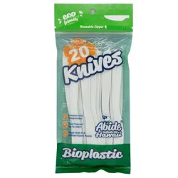 Abide Hawaii Eco Bioplastic Disposable Knives - 20ct