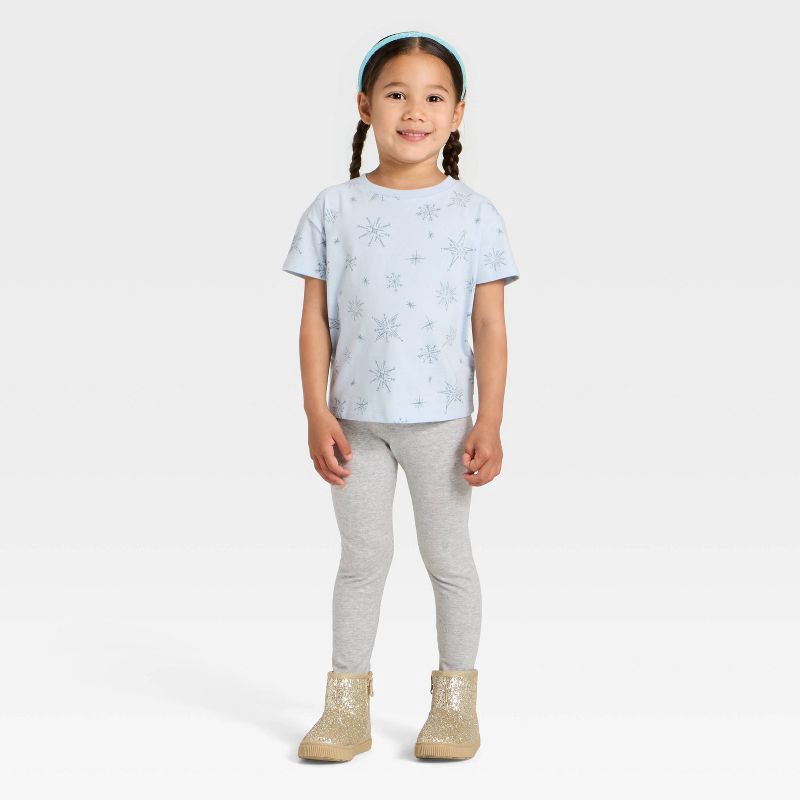 slide 2 of 3, Toddler Girls' Short Sleeve T-Shirt - Cat & Jack™ Light Blue 5T, 1 ct