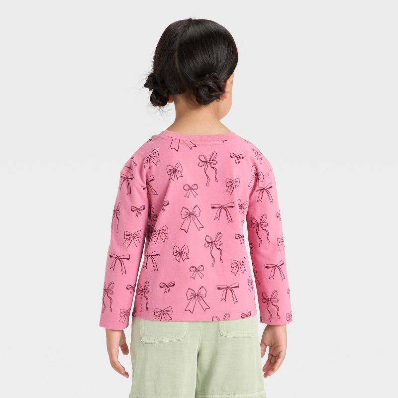 slide 2 of 3, Toddler Girls' Long Sleeve T-Shirt - Cat & Jack™ Rose Pink 4T, 1 ct
