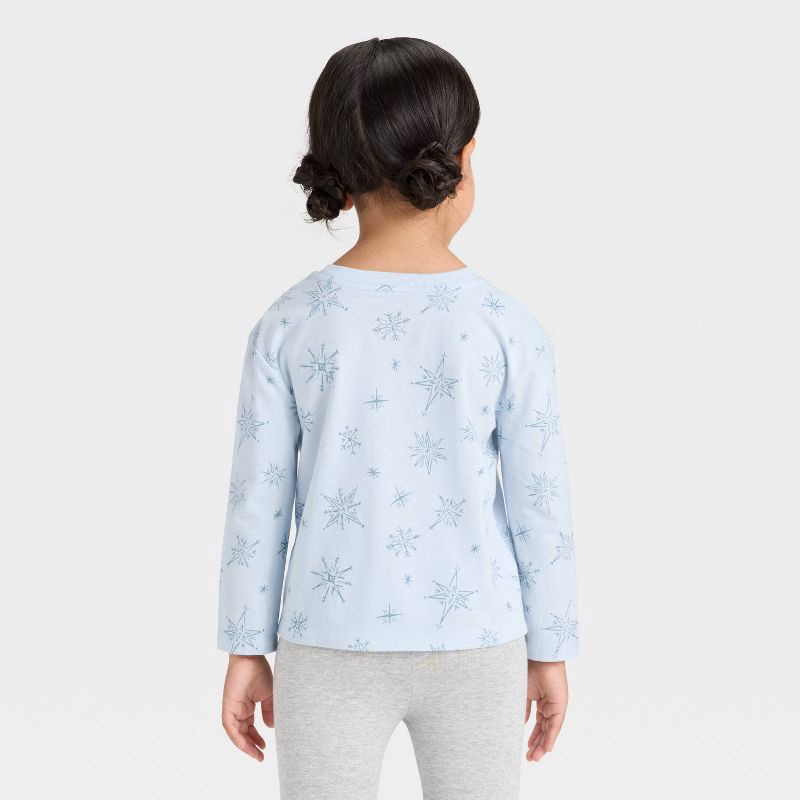slide 2 of 3, Toddler Girls' Long Sleeve T-Shirt - Cat & Jack™ Light Blue 4T, 1 ct