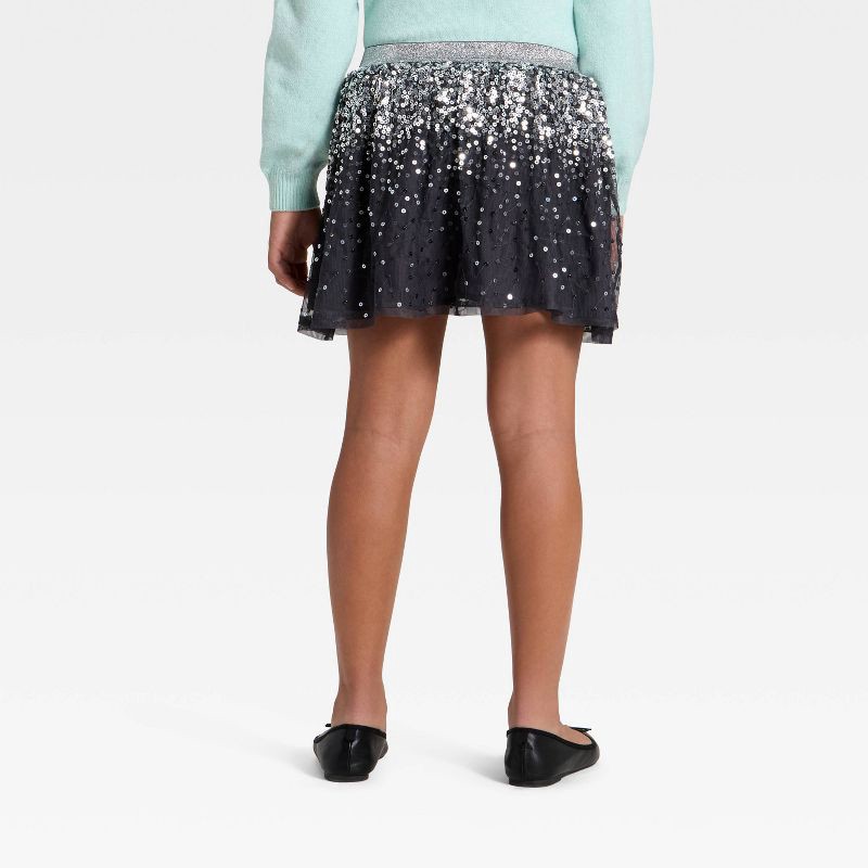 slide 2 of 3, Girls' Holiday Skirt - Cat & Jack™ Gray XL, 1 ct