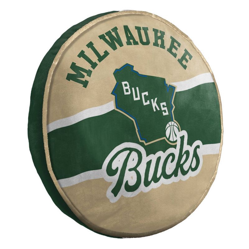 slide 2 of 3, NBA Milwaukee Bucks 15'' Varsity Cloud Pillow, 1 ct