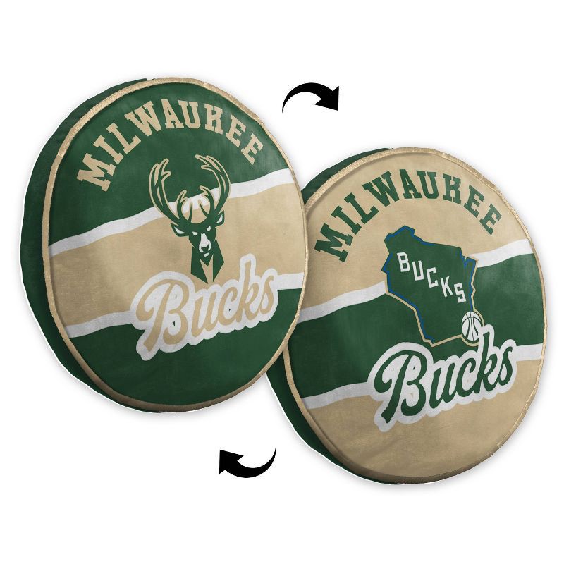 slide 3 of 3, NBA Milwaukee Bucks 15'' Varsity Cloud Pillow, 1 ct