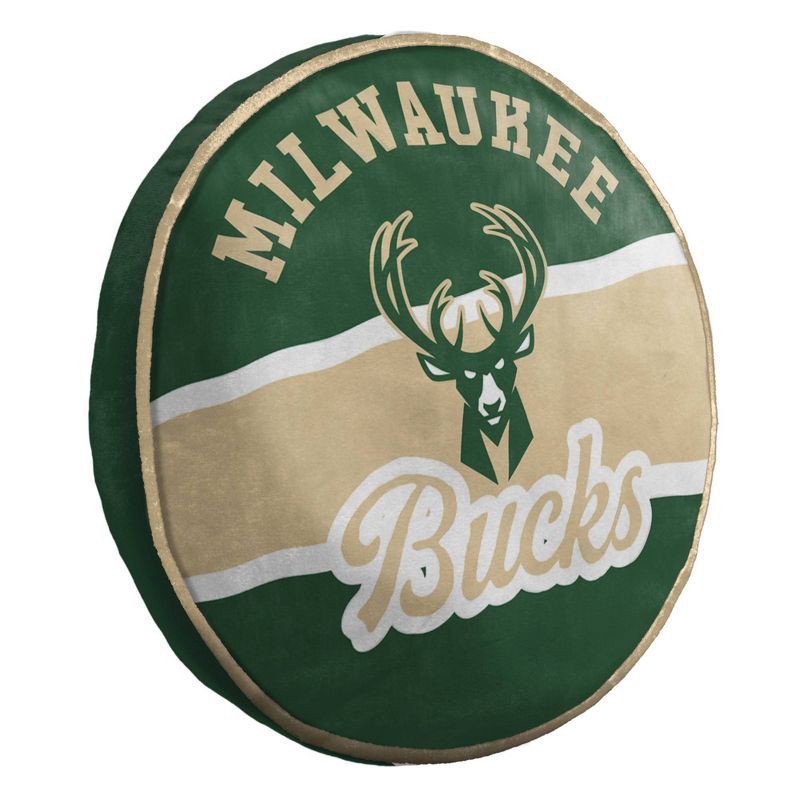 slide 1 of 3, NBA Milwaukee Bucks 15'' Varsity Cloud Pillow, 1 ct