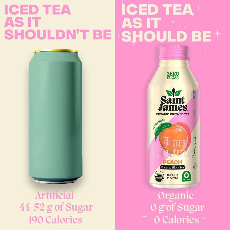 slide 4 of 5, Saint James Juicy Couture Juicy Peach Black Tea 16oz., 16 oz