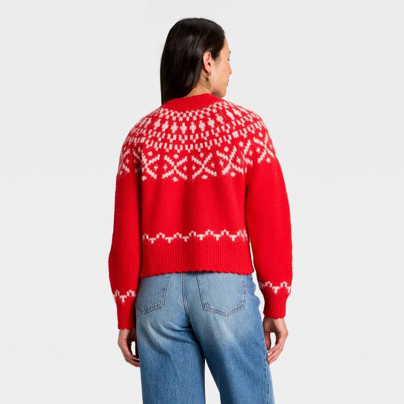 slide 2 of 3, Women's Merriment Cardigan Sweater - Universal Thread™ Red S, 1 ct