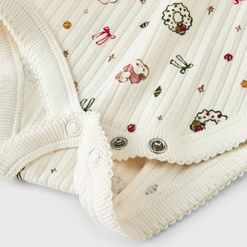 slide 3 of 4, Baby Girls' 2pc Peanuts Little Snoopy Christmas Bodysuit and Pants Set - Red 3-6M, 2 ct