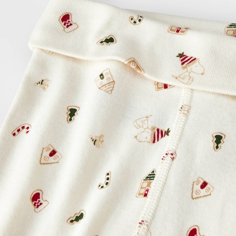 slide 4 of 4, Baby 2pc Peanuts Little Snoopy Christmas Bodysuit and Pants Set - Ivory 3-6M, 2 ct