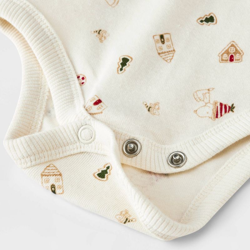 slide 3 of 4, Baby 2pc Peanuts Little Snoopy Christmas Bodysuit and Pants Set - Ivory 6-9M, 2 ct