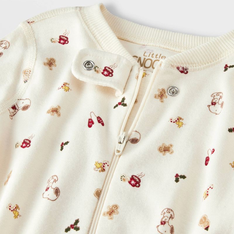 slide 3 of 3, Baby Peanuts Little Snoopy Christmas Sleep N' Play - Off-White 3-6M, 1 ct