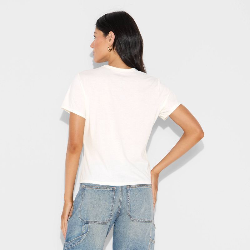 slide 3 of 3, Women's Hello Kitty Howdy Short Sleeve Graphic Shrunken T-Shirt - White XL, 1 ct