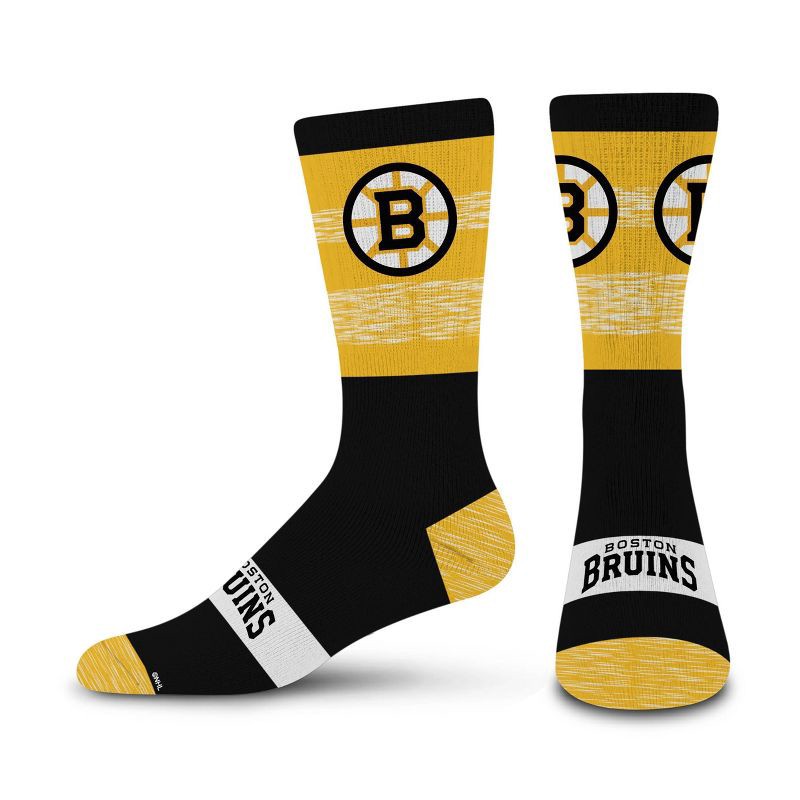 slide 1 of 3, NHL Boston Bruins Mixer Crew Socks - Large, 1 ct