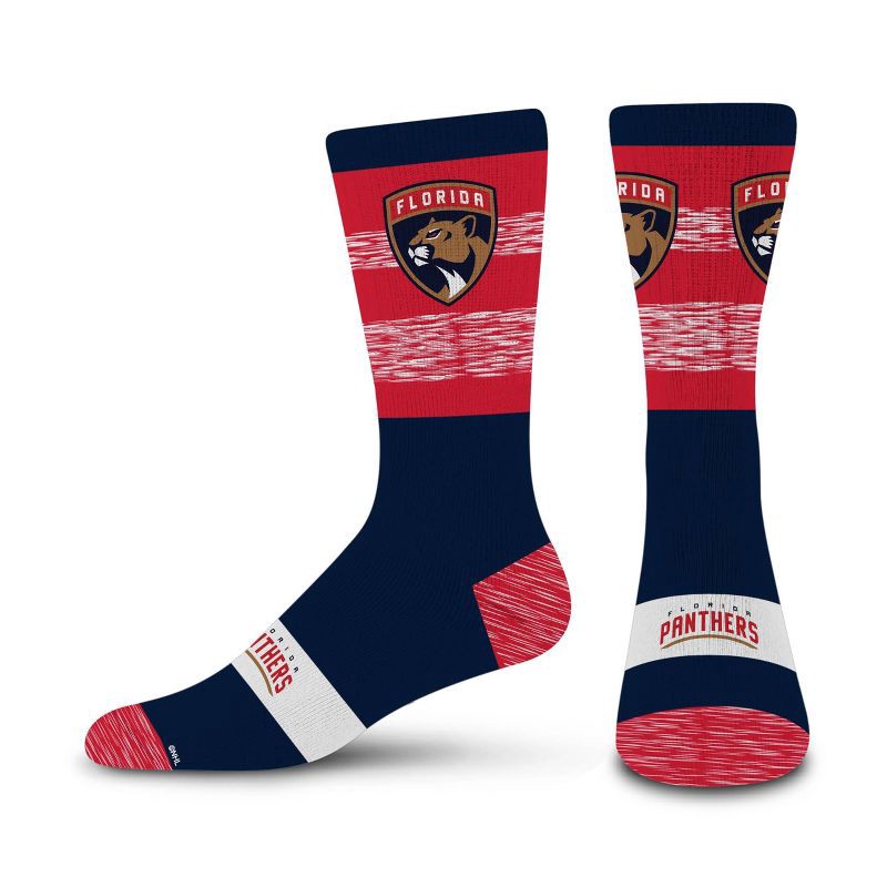 slide 1 of 3, NHL Florida Panthers Mixer Crew Socks - Large, 1 ct