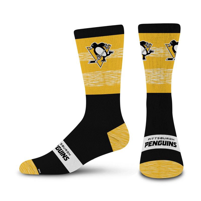 slide 1 of 3, NHL Pittsburgh Penguins Mixer Crew Socks - Large, 1 ct