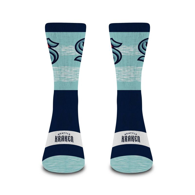 slide 2 of 3, NHL Seattle Kraken Mixer Crew Socks - Large, 1 ct