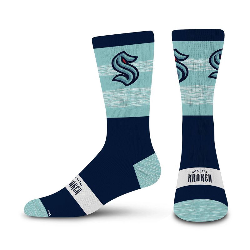 slide 1 of 3, NHL Seattle Kraken Mixer Crew Socks - Large, 1 ct
