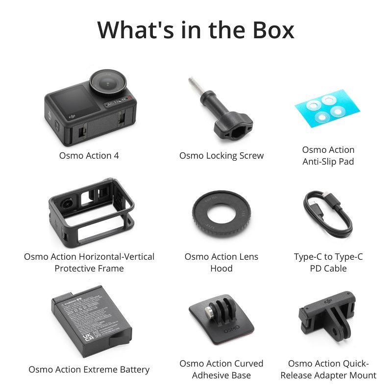 slide 7 of 7, DJI Osmo 4 Standard Combo Action Camera: 4K UHD, miniSD, 10MP, 64GB Storage, 1 ct