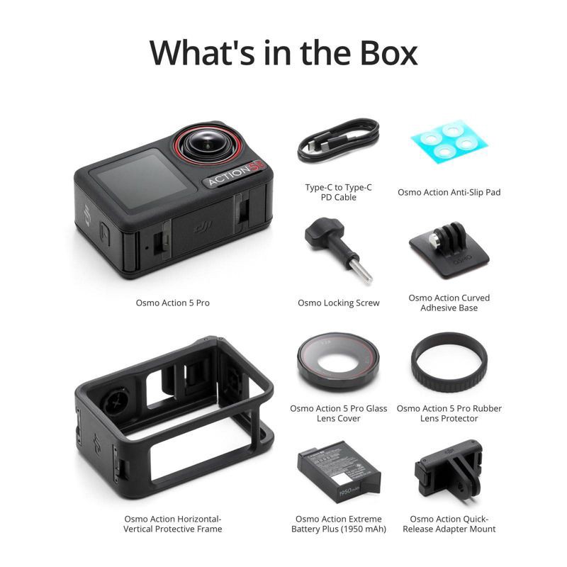 slide 5 of 7, DJI Osmo 5 Standard Combo Action Camera: 40MP, 4K UHD Video, 64GB Storage, 1 ct