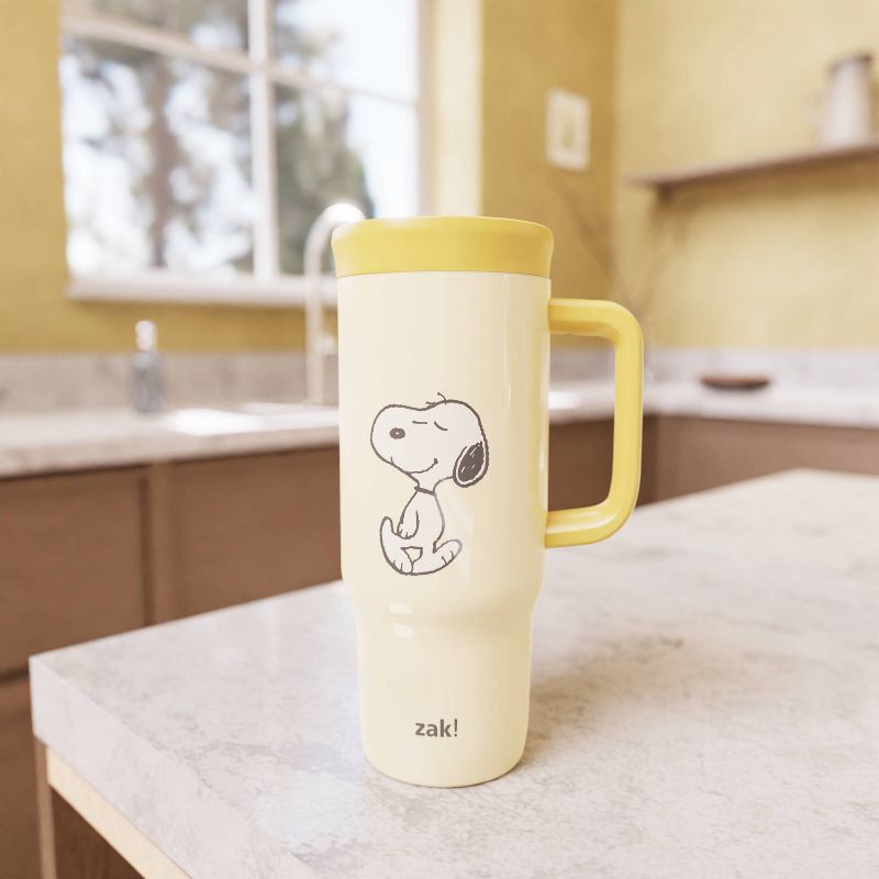 slide 5 of 5, Zak Designs 24oz Peanuts Stainless Steel Vacuum Sutton Tumbler with Slide Lid Yellow, 24 oz