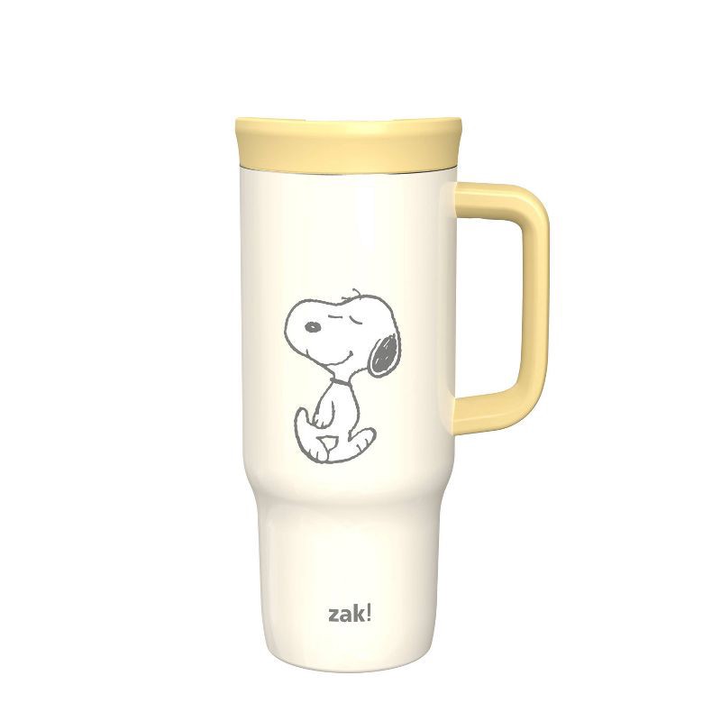 slide 1 of 5, Zak Designs 24oz Peanuts Stainless Steel Vacuum Sutton Tumbler with Slide Lid Yellow, 24 oz